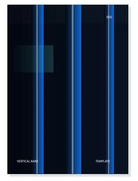 Modern abstract design featuring vertical glowing blue bars with geometric .. Ilustración de archivo