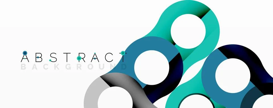 Modern abstract design. Interlocking circles, vibrant blues, grays create Stockillustratie