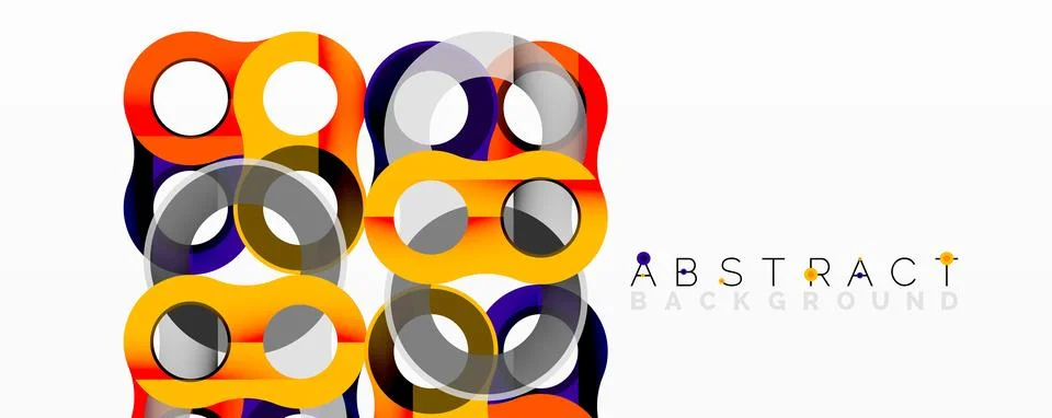 Modern abstract design. Overlapping circles create vibrant geometric pattern. 스톡 일러스트