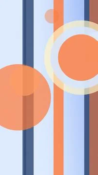 A modern abstract design with overlapping circles and vertical stripes in b.. Stock Illustration