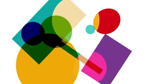 Modern abstract design with overlapping geometric shapes Stock Footage 312734816