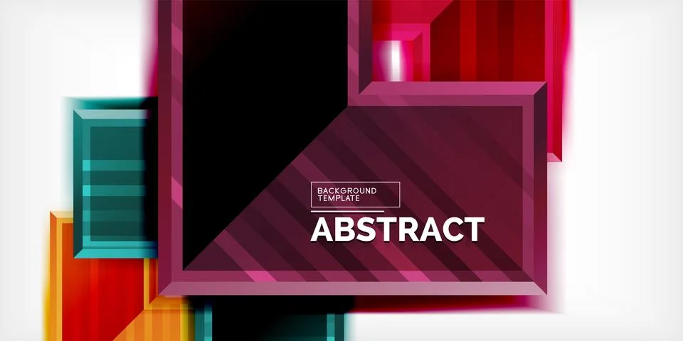 Modern abstract design. Overlapping squares create dynamic visual effect. Red, Stock Illustration