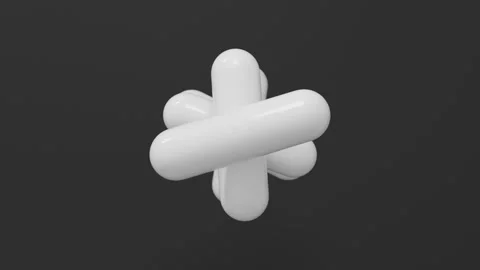 Modern abstract digital composition with geometric objects, realistic 3D render Stock Footage 339634197