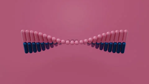 Modern abstract digital render with geometric objects, realistic 3D composition Stock Footage 339634182