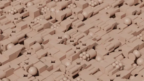 Modern abstract digital scene featuring geometric 3D elements Stock Footage 338251221