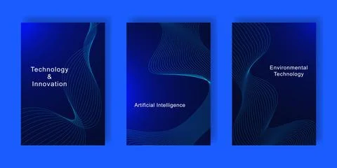 Modern abstract digital technology concept with wavy lines Stock Illustration