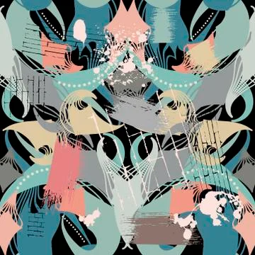 Modern abstract dirty seamless pattern. Vector ornamental grunge background.  Illustrazione stock