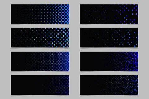 Modern abstract dot pattern banner background template set Stock Illustration