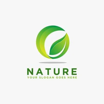 Modern abstract eco leaf logo icon Stock Illustration