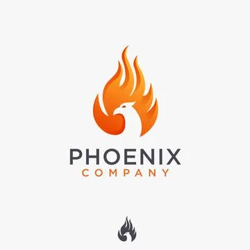 Modern abstract Fire phoenix logo icon vector template on white background Stock Illustration