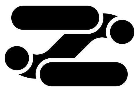 Modern abstract flat icon. Black logo concept. Graphic design. Vector  Stock Illustration