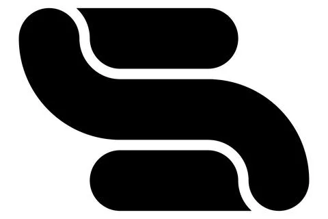 Modern abstract flat icon. Black logo concept. Graphic design. Vector  Stock Illustration