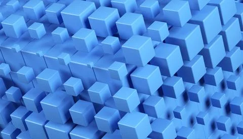 Modern abstract geometric background with 3d blue cubes. Stock Illustration