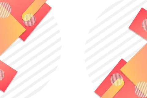 Modern Abstract Geometric Background with Orange Coral Shapes and Copy Space Stock Illustration