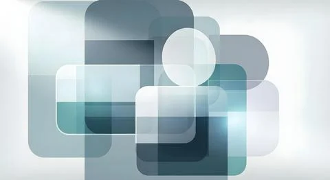 Modern abstract geometric background with overlapping rounded rectangles an.. Stock Illustration