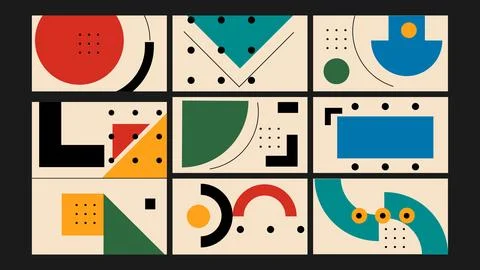 Modern Abstract Geometric Background Set 库存插图