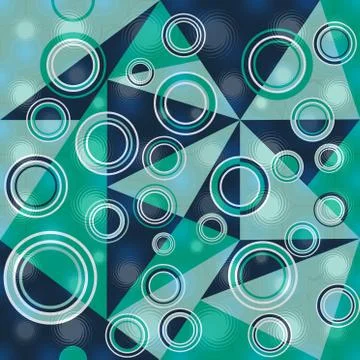 Modern abstract geometric background with triangle and concentric circle shap Stock Illustration
