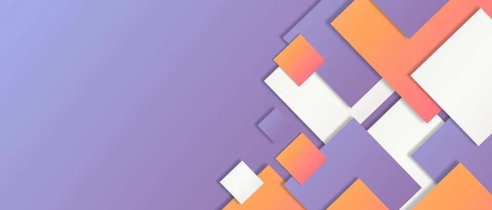 Modern Abstract Geometric Background Vector – Purple &amp; Orange Pastel Shapes Stock Illustration