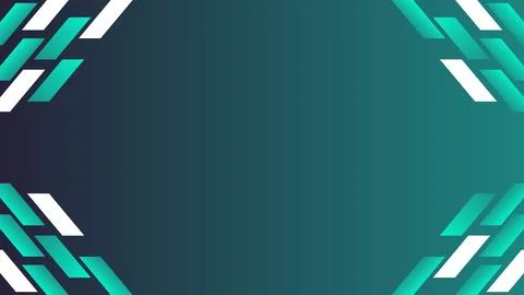 Modern Abstract Geometric Background With White and Green Accents on Gradient Stock Illustration