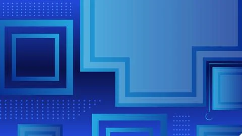 Modern Abstract Geometric Blue Background with Square Patterns and Gradients Stock Illustration