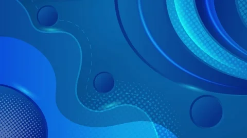 Modern abstract geometric blue circular shapes on gradient background seamless Vídeo Stock 295096952