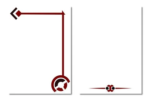Modern abstract geometric corner border frame elements in red and black. Stock Illustration