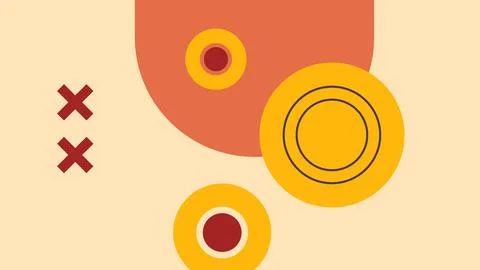 Modern Abstract Geometric Design with Bold Circles Stock Illustration