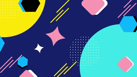 Modern abstract geometric design elements on dark blue backdrop seamless 4k Stock Footage 295751376