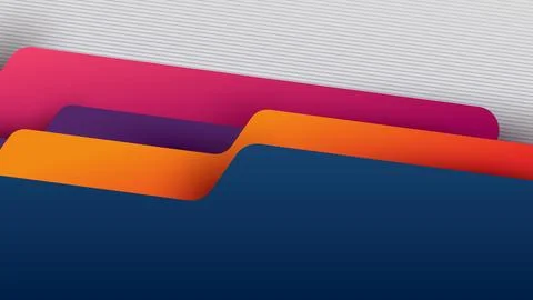 Modern abstract geometric folder background with vibrant layered shapes in .. Illustrazione stock