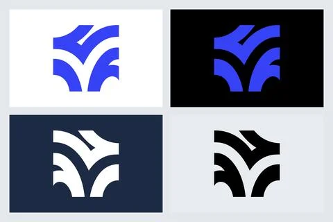 Modern Abstract Geometric Logo Symbol Design Stock Illustration