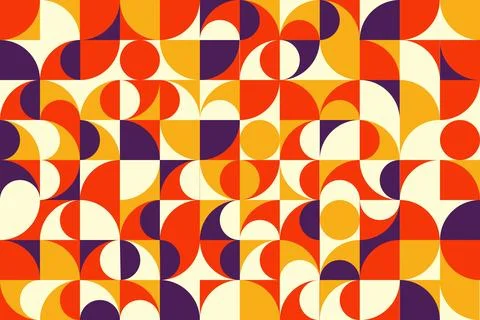 Modern abstract geometric pattern of Bauhaus grid Stock Illustration