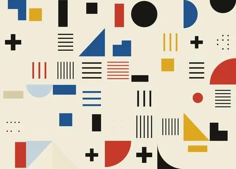Modern abstract geometric pattern with bold and pastel elements for contemp.. Stock Illustration