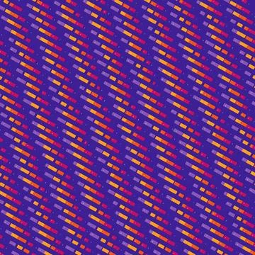 Modern Abstract Geometric Pattern with Colorful Diagonal Dashed Lines on Purple Illustrazione stock