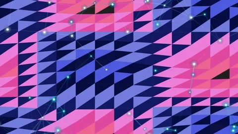 Modern Abstract Geometric Pattern with Network Connection Overlay Stock Footage 331911711