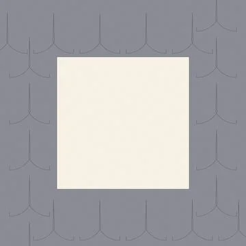Modern abstract geometric pattern with symmetrical arches and yellow square.. Stock Illustration