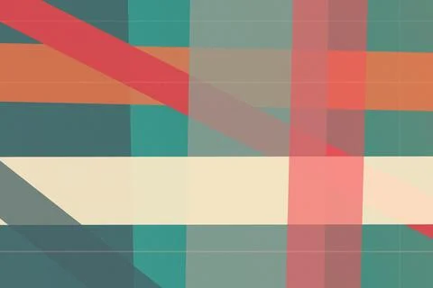 A modern abstract geometric pattern with teal, coral, cream and peach block.. Illustrazione stock