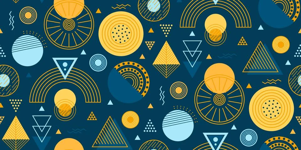 Modern abstract geometric seamless pattern. Wallpaper design with circle, t.. Stock Illustration