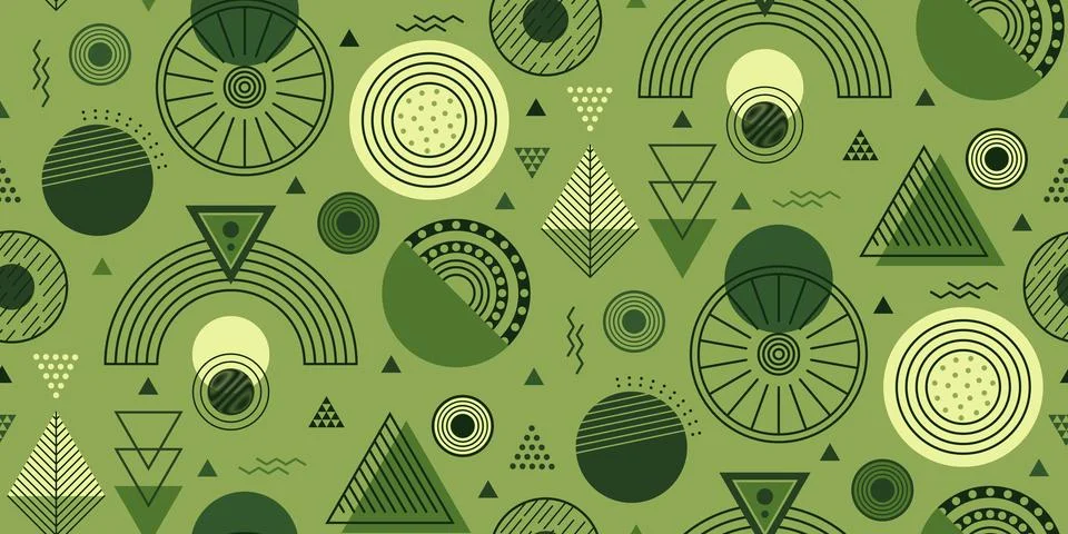 Modern abstract geometric seamless pattern. Wallpaper design with circle, t.. Stock Illustration