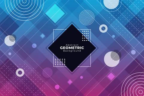 Modern Abstract Geometric Shape Soft Gradient Blue and Pink Background with D Stock Illustration