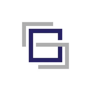 Modern abstract geometric shape stacked square shape logo design element logo Illustrazione stock