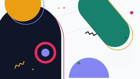 Modern abstract geometric shapes composition with vibrant colors and clean .. 動画素材 336365158