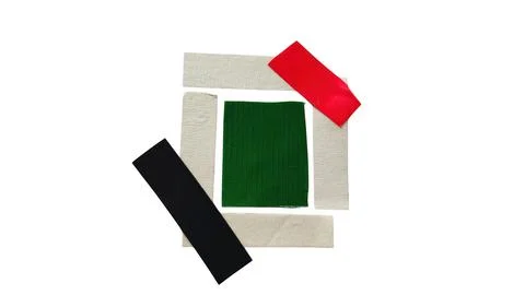 Modern abstract geometric shapes composition with primary colors Stock Photos