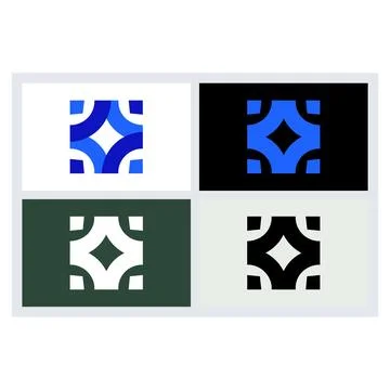 Modern Abstract Geometric Square Logo Icon Set Stockillustratie