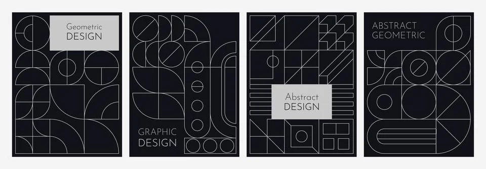 Modern abstract geometric vector posters Illustrazione stock
