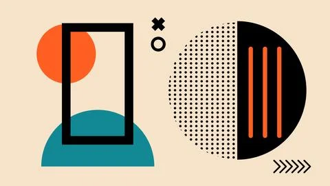 Modern Abstract Geometry with Dots Background イラスト素材