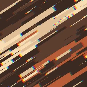 Modern Abstract Glitch Art Background with Dynamic Diagonal Stripes イラスト素材