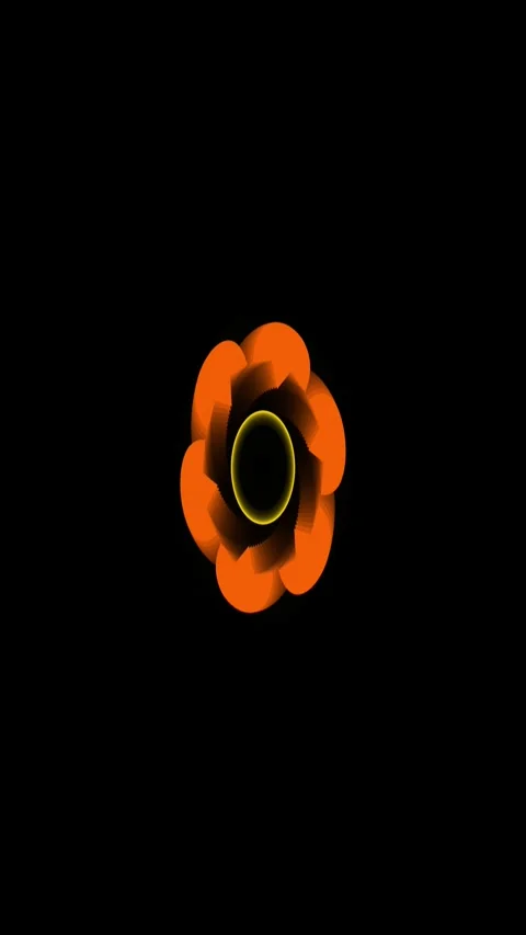 Modern abstract glowing orange yellow circular swirl design illustration on.. Stock Footage 341812425