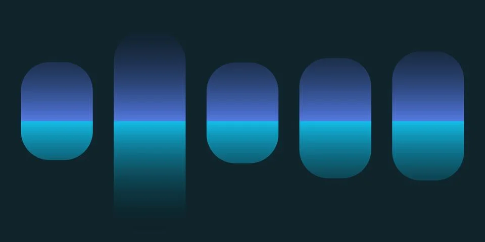 Modern abstract gradient blue oval icons Stock Illustration