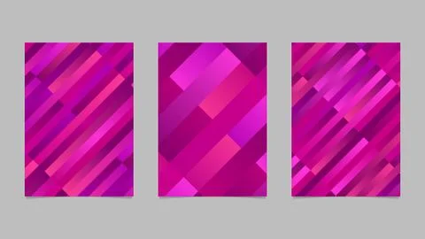 Modern abstract gradient diagonal rectangle page template set Stock Illustration