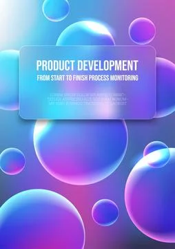 Modern abstract gradient poster with blurred glass effect Stock Illustration